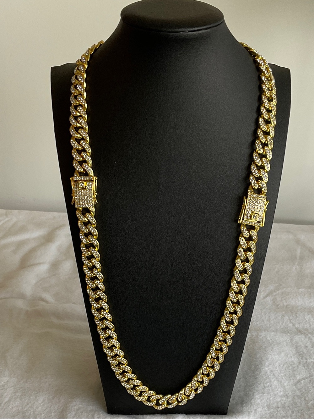 Gold-Tone Pave Link Necklace